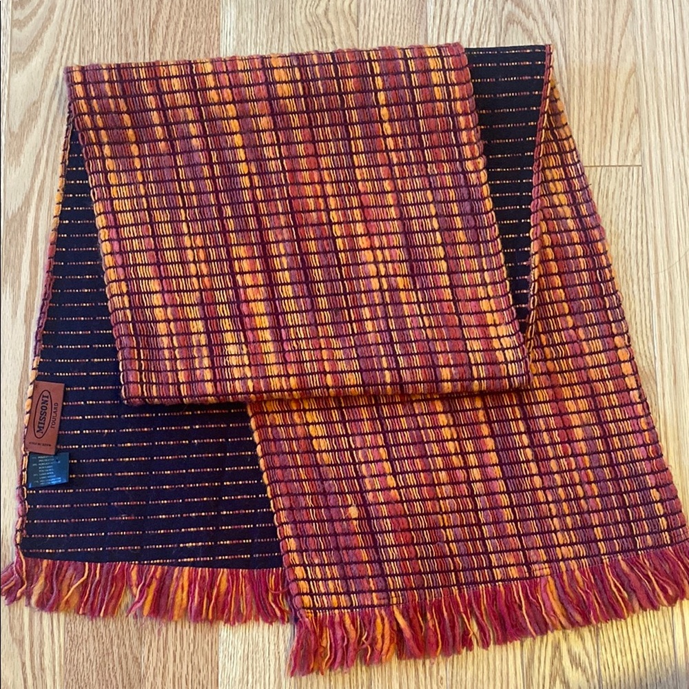 Missoni Orange and Red Scarf with Fringed Edges